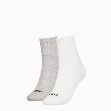 Women's Heart Short Crew Socks - 2 pack, white combo, small-AUS