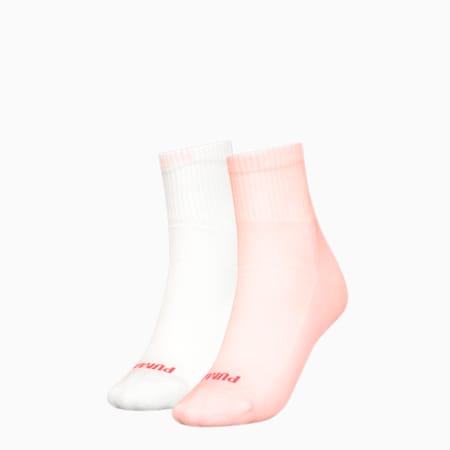 Women's Heart Short Crew Socks - 2 pack, light pink, small-AUS