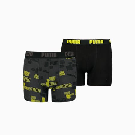 Boxers con logo, pack de 2 unidades para niños, black / yellow, small-PER