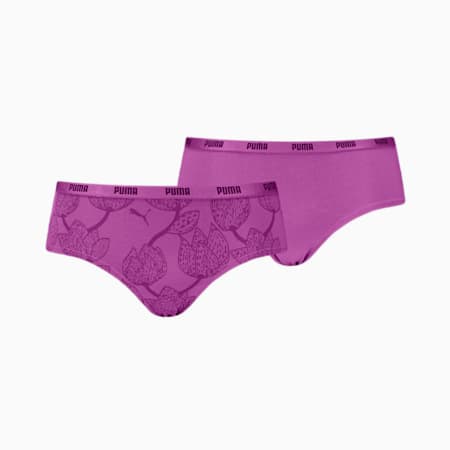 PUMA Women's Hipsters 2 pack, purple, small