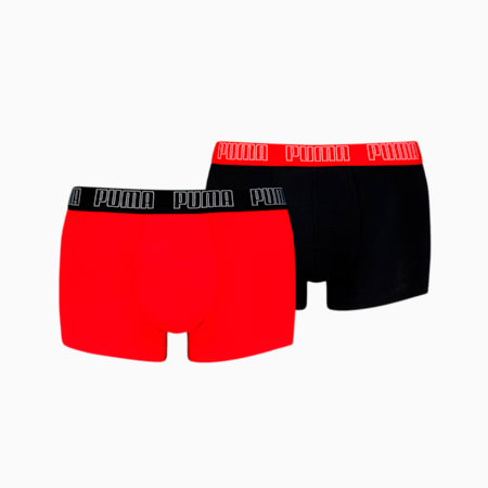 PUMA korte boxershort voor heren, set van 2 stuks, red / black, small