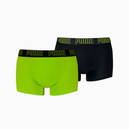 PUMA korte boxershort voor heren, set van 2 stuks, cyber yellow / Peacoat, small