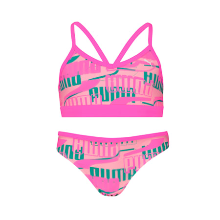 PUMA Girls' Bikini set, pink combo, small