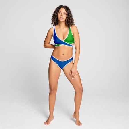 PUMA Kurzes Bikinioberteil Damen, blue / green, small