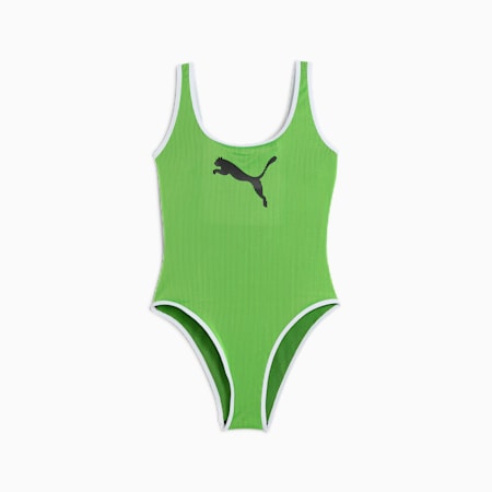 PUMA Women's Swimsuit, green combo, small