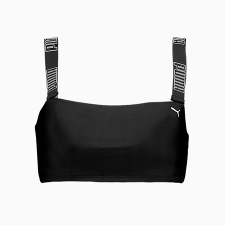 PUMA bandeau-bikinitop voor dames, black, small