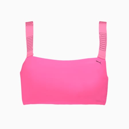 PUMA bandeau-bikinitop voor dames, fluo pink, small
