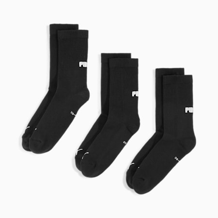 PUMA uniseks lange sokken, set van 3 paar, black, small