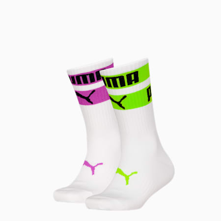 PUMA klassieke sokken voor kinderen, set van 2 paar, white combo, small
