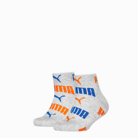 Quarter-Socken mit Allover-Print 2er-Pack, light grey melange, small