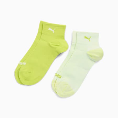 PUMA Women's Quarter Socks 2 pack, lime, small