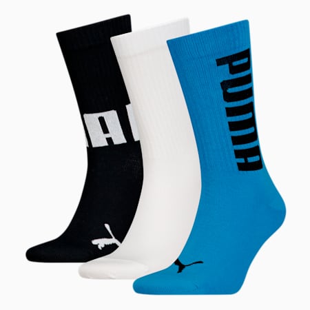 Big Logo Crew Socks 3 Pack, Aqua sea, small-AUS