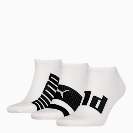 PUMA uniseks sneakersokken, set van 3 paar, white combo, small