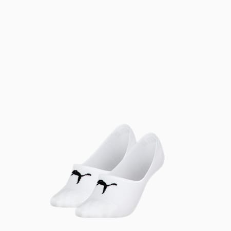 PUMA Women's Invisible Footie Socks 2 pack, white, small