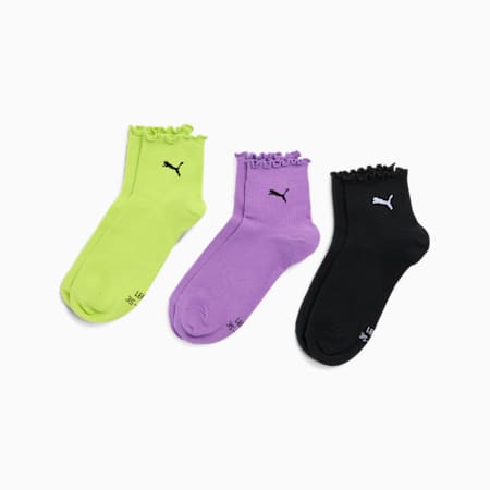 PUMA Women's Quarter Socks 3 pack, Multicolor, small