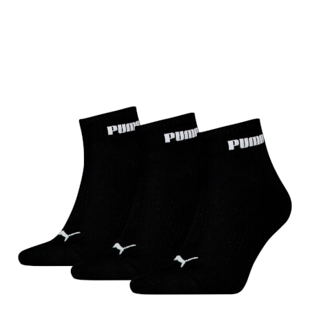 Quarter Socks 3 Pack Unisex, black, small-PHL