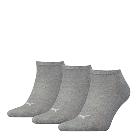 Sneaker Socks 3 Pack Unisex, middle grey melange, small-PHL