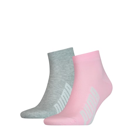 PUMA Unisex Quarter Socks 2 Pack, rose water, small-SEA