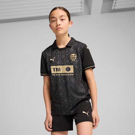 Maillot Away 24/25 Valencia CF Enfant et Adolescent, PUMA Black-PUMA Gold, small