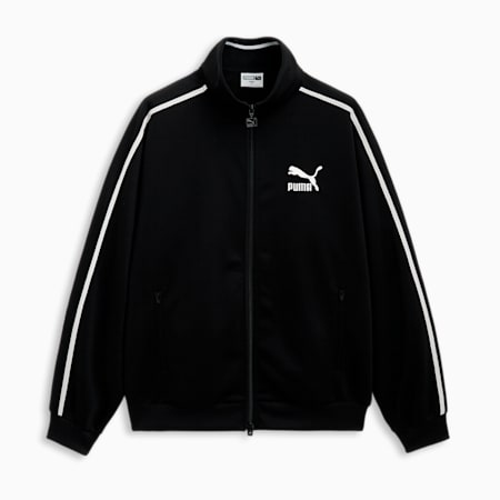 T7 Taping Track Jacket, Puma Black-Warm White, small-KOR