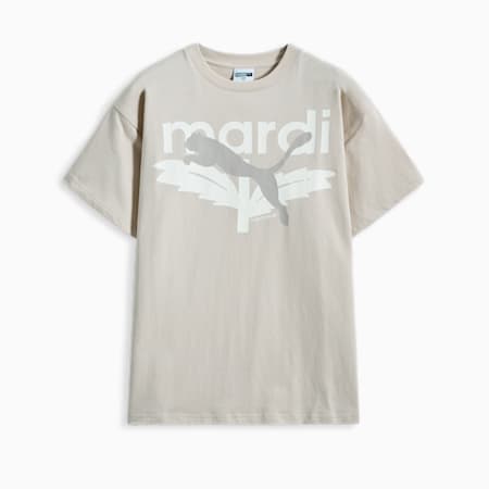 푸마 X 마르디 그래픽 티<br>PUMA x MARDI GRAPHIC TEE, Alpine Snow, small-KOR