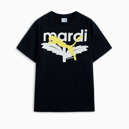 푸마 X 마르디 그래픽 티<br>PUMA x MARDI GRAPHIC TEE, Puma Black, small-KOR