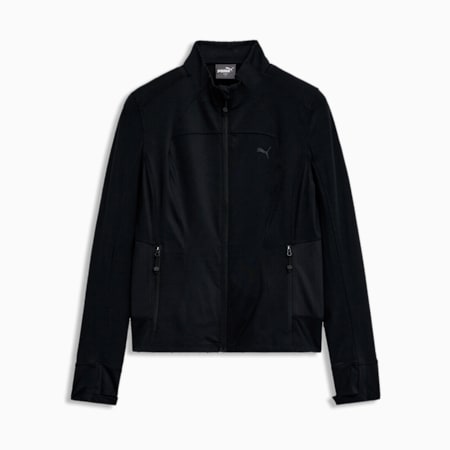 바이어스 컷 니트 자켓<br>Bias Cut Knit Jacket, Puma Black, small-KOR