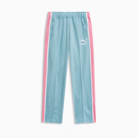 T7 테이핑 트랙 팬츠 W<br>T7 Taping Track Pants W, Turquoise Surf-Pink Lilac-Puma White, small-KOR
