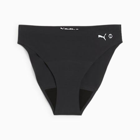 PUMA x Modibodi Seamfree Active Bikini Brief Moderate-Heavy, Black, small-AUS