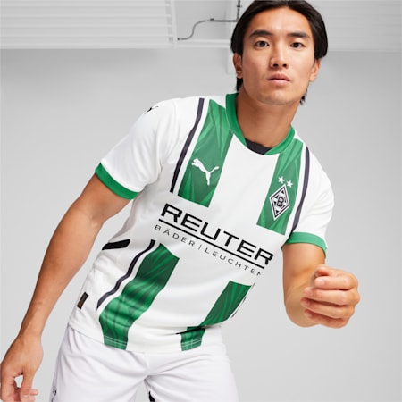 Maglia gara Home Borussia Mönchengladbach 24/25 da uomo, PUMA White-Archive Green, small