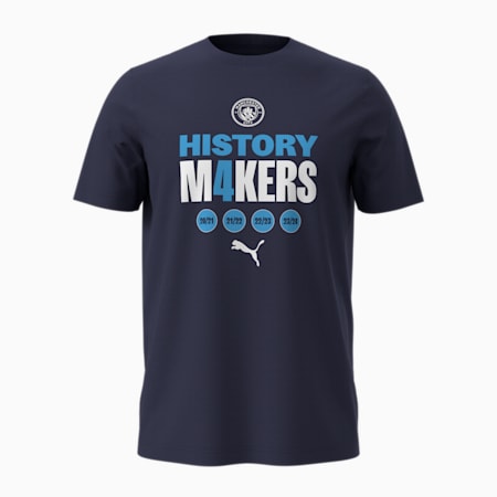 Manchester City Connect 4 Winners' T-shirt, PUMA Navy, small