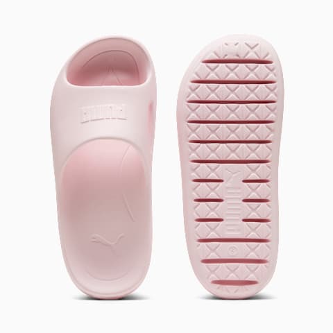 Puma pink quilted slides hot sale