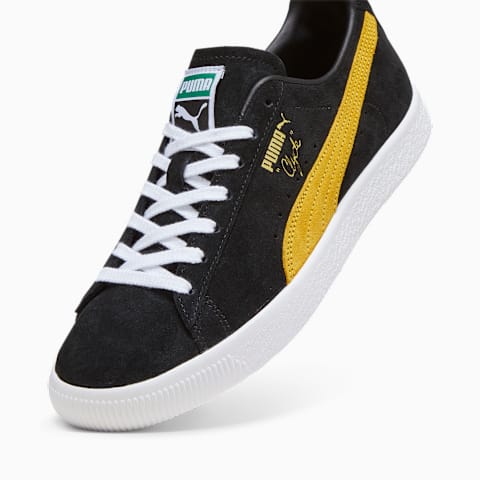 Puma clyde black leather top