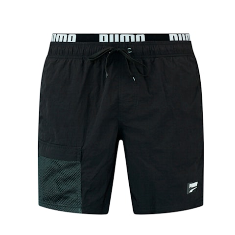 Short de bain mi-long PUMA Swim Heritage Homme, Noir/Bleu - Taille M