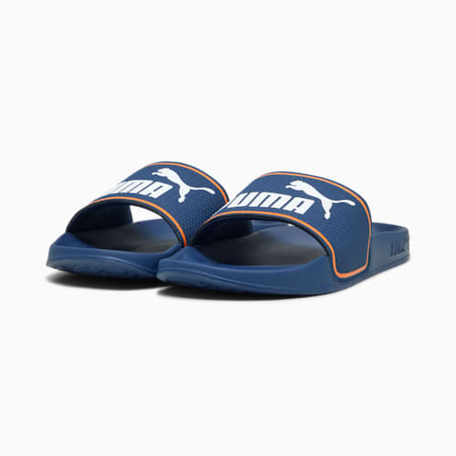 Navy blue puma slides store