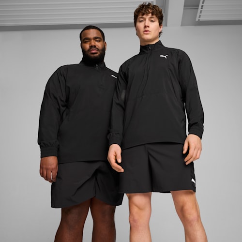 PUMA FIT Woven Men s Quarter Zip Sweater PUMA Black PUMA SHOP ALL PUMA PUMA