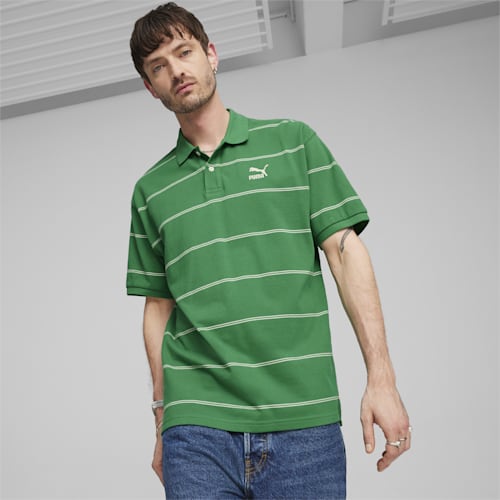 Puma striped polo shirt clearance