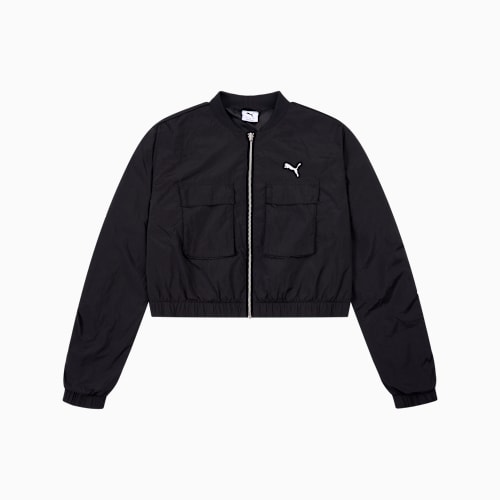 Jaket Bomber Wardrobe Essentials Wanita, PUMA Black, medium-IDN