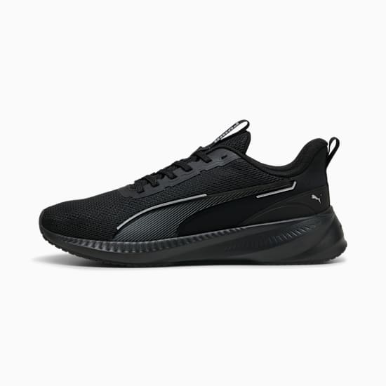 Black PUMA men's trainer with a mesh upper and a subtle side stripe.