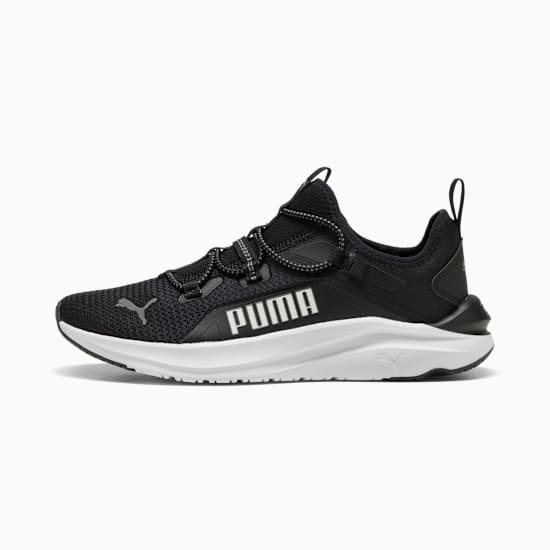 Black PUMA men's running shoe with a white sole and lace-up closure.