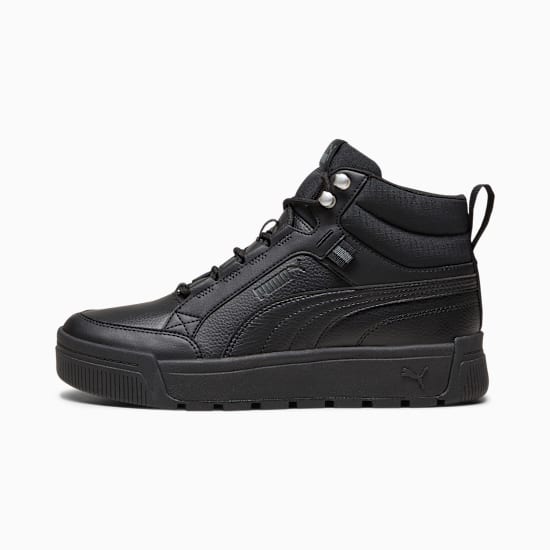 Black PUMA unisex boot with lace-up closure and high-top design.