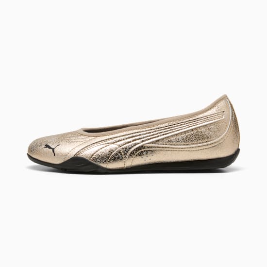 Gold PUMA ballet flat with a metallic finish and subtle stitched detailing.