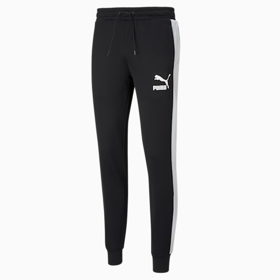 Puma black tracksuit bottoms shop