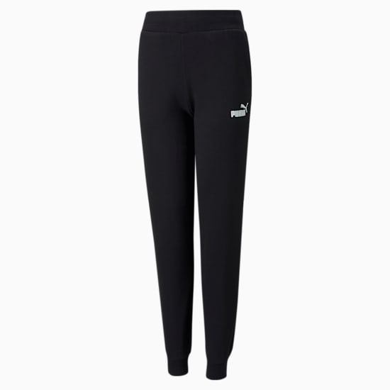 Black puma tracksuit bottoms discount