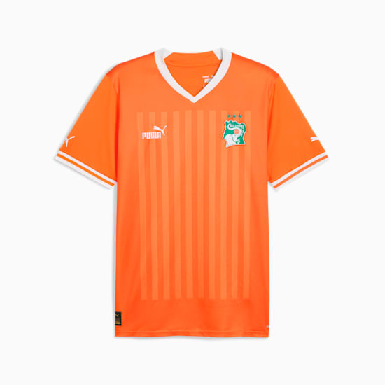 Ivory Coast Home Jersey Men (2023 AFCON Champions), Vibrant Orange-Puma White, medium