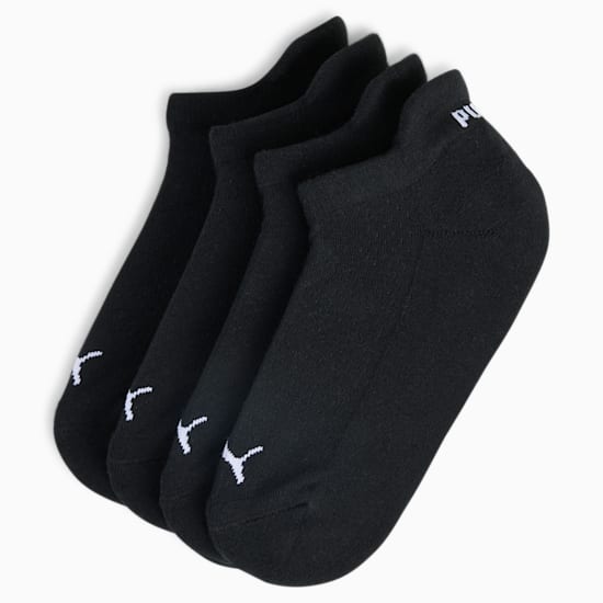 Black PUMA socks for adults, a set of four pairs with white logos.