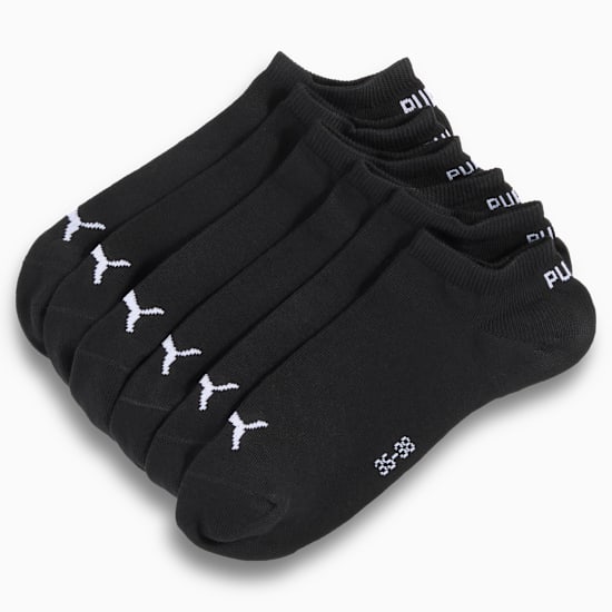 Black PUMA adult socks with white logos and size details.