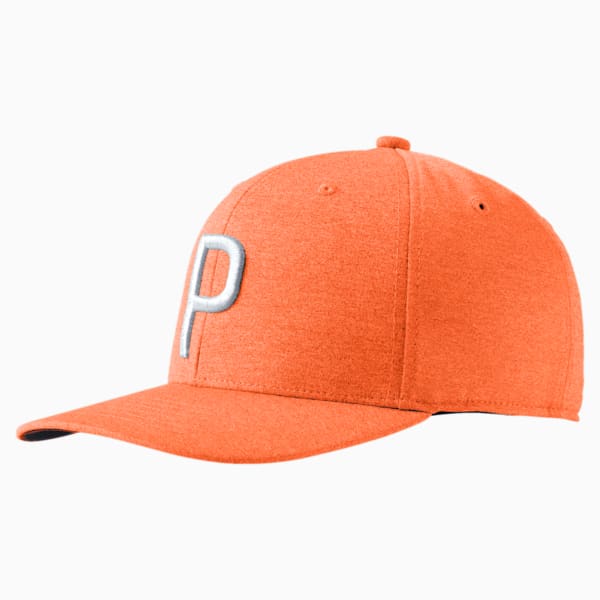 P Snapback Hat, Vibrant Orange, extralarge