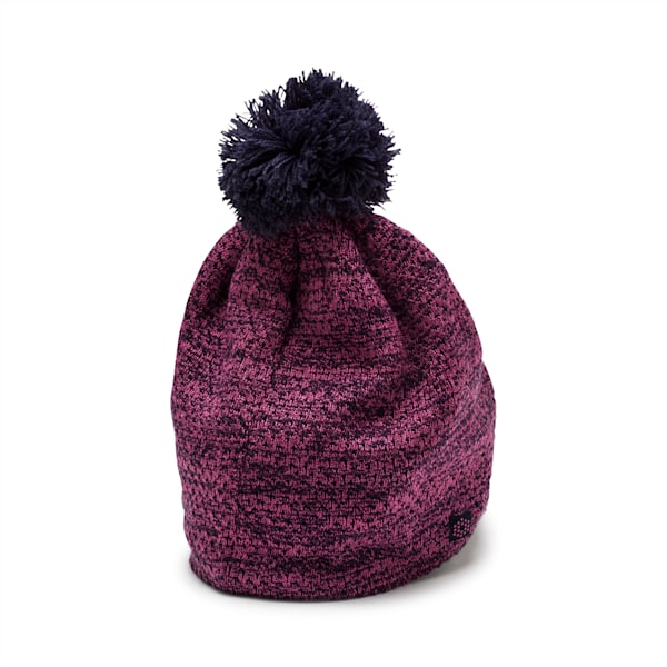 PWRWARM Women's Pom Beanie, Magenta Haze, extralarge