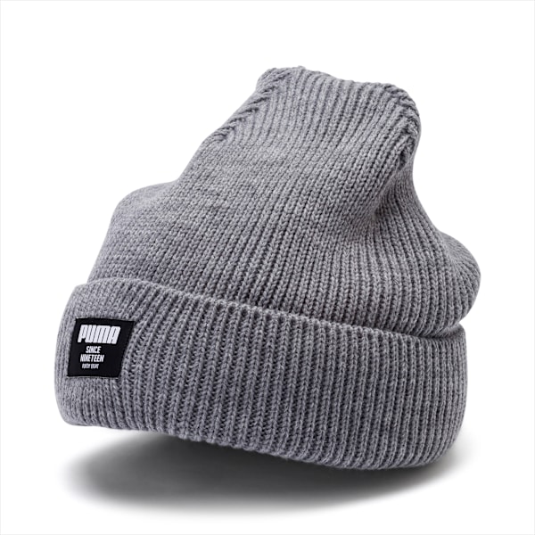 Classic Ribbed Beanie, Medium Gray Heather, extralarge